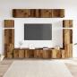 Preview: 8-tlg. TV-Schrank-Set Wandmontage Altholz-Optik Holzwerkstoff