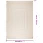 Preview: Teppich ZIZUR Creme 200x290 cm Jute-Optik Indoor und Outdoor