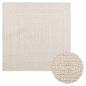 Preview: ARDEBO.de - Teppich ZIZUR Creme 120x120 cm Jute-Optik Indoor und Outdoor