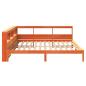 Preview: Massivholzbett mit Regal ohne Matratze Wachsbraun 180x200 cm