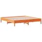 Preview: Massivholzbett mit Regal ohne Matratze Wachsbraun 180x200 cm