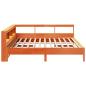 Preview: Massivholzbett mit Regal ohne Matratze Wachsbraun 180x200 cm