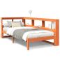 Preview: Massivholzbett mit Regal ohne Matratze Wachsbraun 100x200 cm