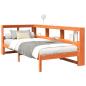 Preview: Massivholzbett mit Regal ohne Matratze Wachsbraun 100x200 cm