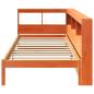 Preview: Massivholzbett mit Regal ohne Matratze Wachsbraun 100x200 cm