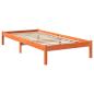 Preview: Massivholzbett mit Regal ohne Matratze Wachsbraun 100x200 cm