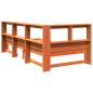 Preview: Massivholzbett mit Regal ohne Matratze Wachsbraun 100x200 cm