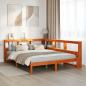 Preview: ARDEBO.de - Massivholzbett mit Regal ohne Matratze Wachsbraun 140x190 cm