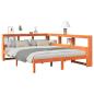 Preview: Massivholzbett mit Regal ohne Matratze Wachsbraun 140x190 cm