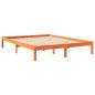 Preview: Massivholzbett mit Regal ohne Matratze Wachsbraun 140x190 cm