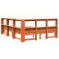 Preview: Massivholzbett mit Regal ohne Matratze Wachsbraun 140x190 cm