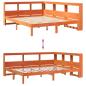 Preview: Massivholzbett mit Regal ohne Matratze Wachsbraun 140x190 cm