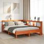 Preview: ARDEBO.de - Massivholzbett mit Regal ohne Matratze Wachsbraun 140x190 cm