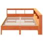 Preview: Massivholzbett mit Regal ohne Matratze Wachsbraun 140x190 cm