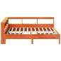 Preview: Massivholzbett mit Regal ohne Matratze Wachsbraun 140x190 cm
