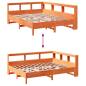 Preview: Massivholzbett mit Regal ohne Matratze Wachsbraun 140x190 cm
