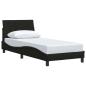 Preview: Bettgestell ohne Matratze Schwarz 90x190 cm Stoff
