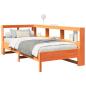 Preview: Massivholzbett mit Regal ohne Matratze Wachsbraun 90x190 cm