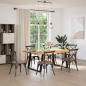 Preview: Esstisch Hellbraun 180x120x74 cm Massivholz Eiche