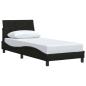 Preview: Bettgestell ohne Matratze Schwarz 90x200 cm Stoff