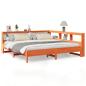 Preview: Massivholzbett mit Regal ohne Matratze Wachsbraun 200x200 cm