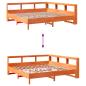Preview: Massivholzbett mit Regal ohne Matratze Wachsbraun 200x200 cm