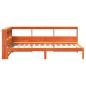 Preview: Massivholzbett mit Regal ohne Matratze Wachsbraun 75x190 cm