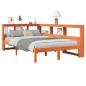 Preview: Massivholzbett mit Regal ohne Matratze Wachsbraun 135x190 cm