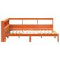 Preview: Massivholzbett mit Regal ohne Matratze Wachsbraun 135x190 cm