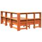 Preview: Massivholzbett mit Regal ohne Matratze Wachsbraun 120x200 cm