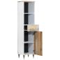 Preview: Badschrank 38x33,5x160 cm Massivholz Mango