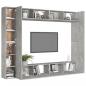 Preview: 8-tlg. TV-Schrank-Set Betongrau Holzwerkstoff