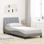 Preview: ARDEBO.de - Bettgestell ohne Matratze Hellgrau 80x200 cm Stoff