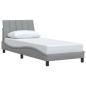 Preview: Bettgestell ohne Matratze Hellgrau 80x200 cm Stoff