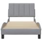 Preview: Bettgestell ohne Matratze Hellgrau 80x200 cm Stoff