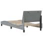 Preview: Bettgestell ohne Matratze Hellgrau 80x200 cm Stoff