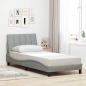 Preview: ARDEBO.de - Bettgestell ohne Matratze Hellgrau 90x190 cm Stoff