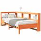 Preview: Massivholzbett mit Regal ohne Matratze Wachsbraun 100x200 cm