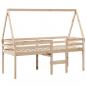 Preview: Hochbett mit Dach 90x190 cm Massivholz Kiefer