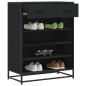 Preview: ARDEBO.de - Schuhschrank Schwarz 75x38x97,5 cm Holzwerkstoff Metall