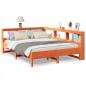 Preview: Massivholzbett mit Regal ohne Matratze Wachsbraun 140x200 cm