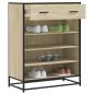 Preview: ARDEBO.de - Schuhschrank Sonoma Eiche 75x38x97,5 cm Holzwerkstoff Metall