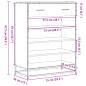 Preview: Schuhschrank Sonoma Eiche 75x38x97,5 cm Holzwerkstoff Metall