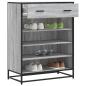 Preview: ARDEBO.de - Schuhschrank Grau Sonoma 75x38x97,5 cm Holzwerkstoff Metall