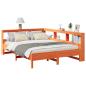 Preview: Massivholzbett mit Regal ohne Matratze Wachsbraun 150x200 cm