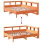 Preview: Massivholzbett mit Regal ohne Matratze Wachsbraun 150x200 cm