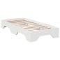 Preview: Massivholzbett ohne Matratze Stapelbar Weiß 100x200 cm