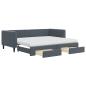 Preview: Tagesbett Ausziehbar mit Schubladen Dunkelgrau 90x200 cm Samt