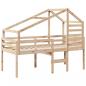 Preview: Hochbett mit Dach 90x200 cm Massivholz Kiefer