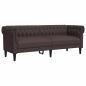 Preview: Chesterfield-Sofa 3-Sitzer Dunkelbraun Stoff